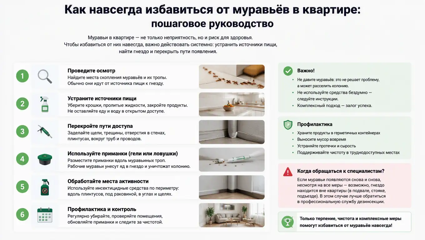 Как навсегда избавиться от муравьев в квартире: пошаговое руководство