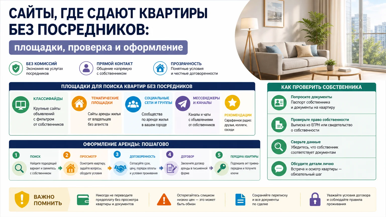 Сайты, где сдают квартиры без посредников: площадки, проверка и оформление