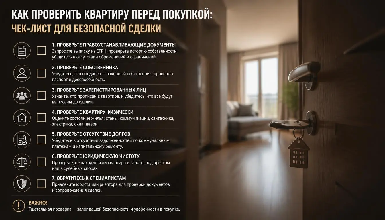 Как проверить квартиру перед покупкой в 2026 году: чек-лист для безопасной сделки