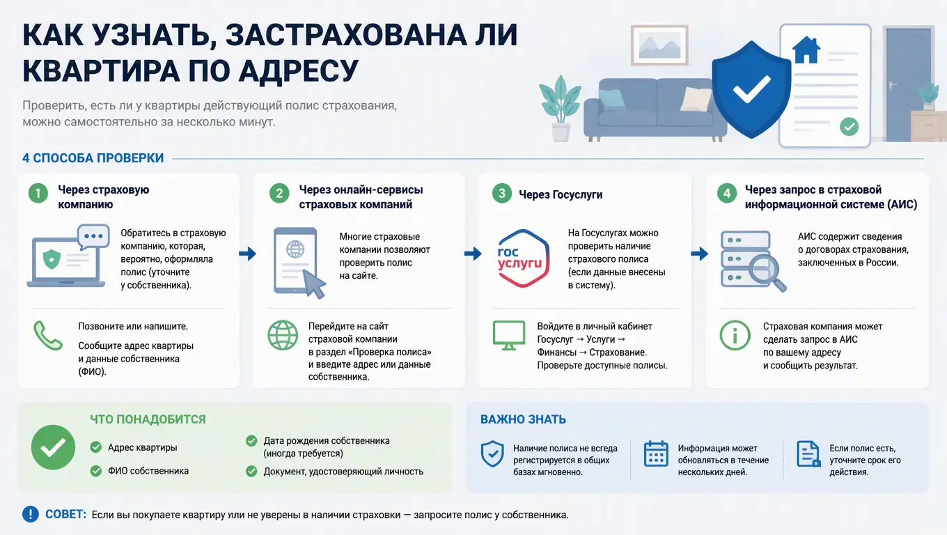 Как узнать, застрахована ли квартира по адресу: способы проверки