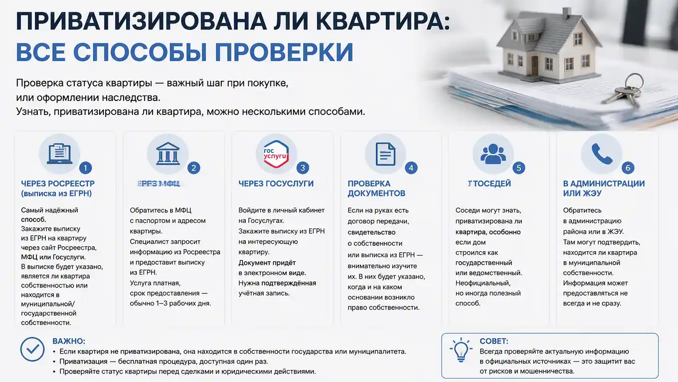 Приватизирована ли квартира: все способы проверки в 2026 году