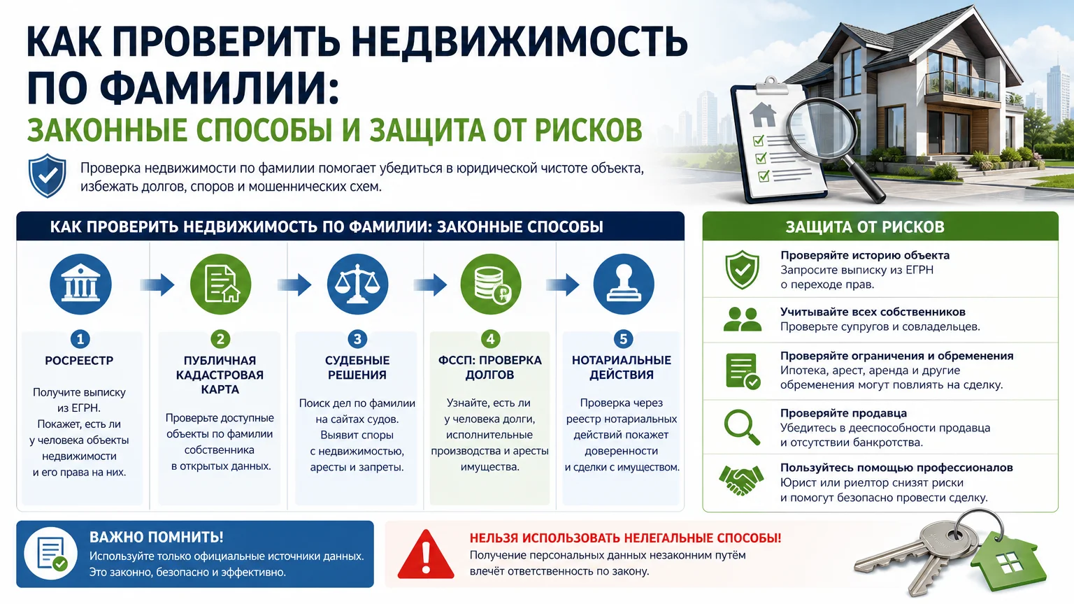Как проверить недвижимость по фамилии: законные способы и защита от рисков