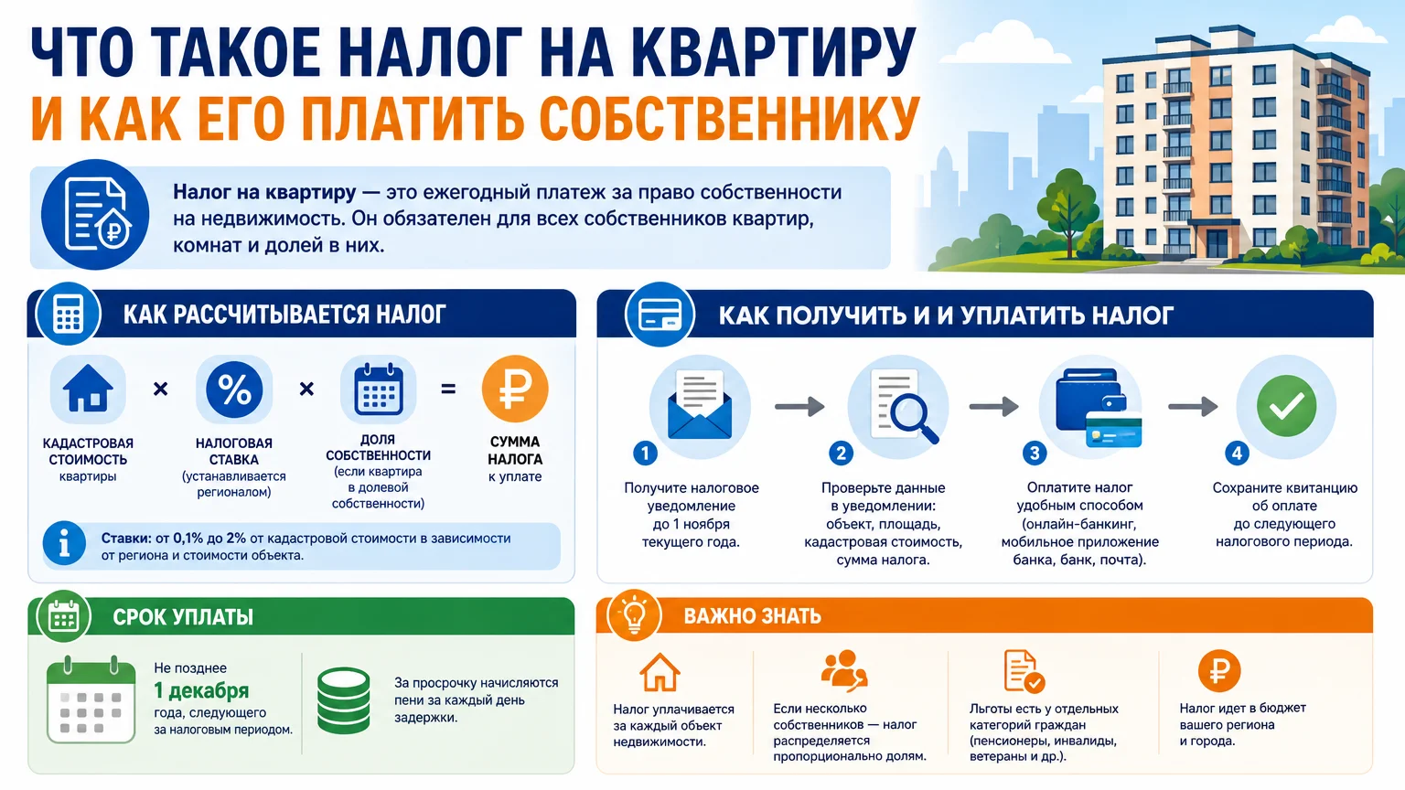 Что такое налог на квартиру и как его платить собственнику