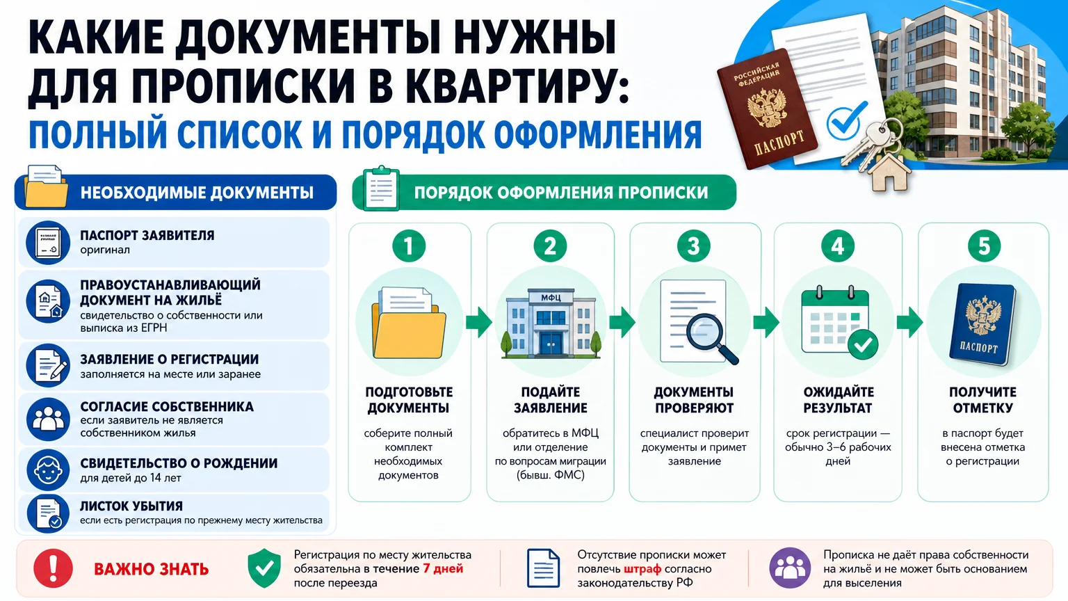 Какие документы нужны для прописки в квартиру: полный список и порядок оформления