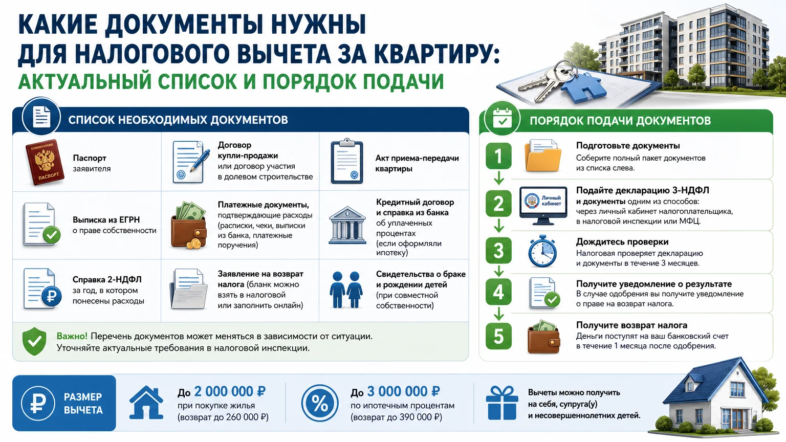 Какие документы нужны для налогового вычета за квартиру: актуальный список и порядок подачи