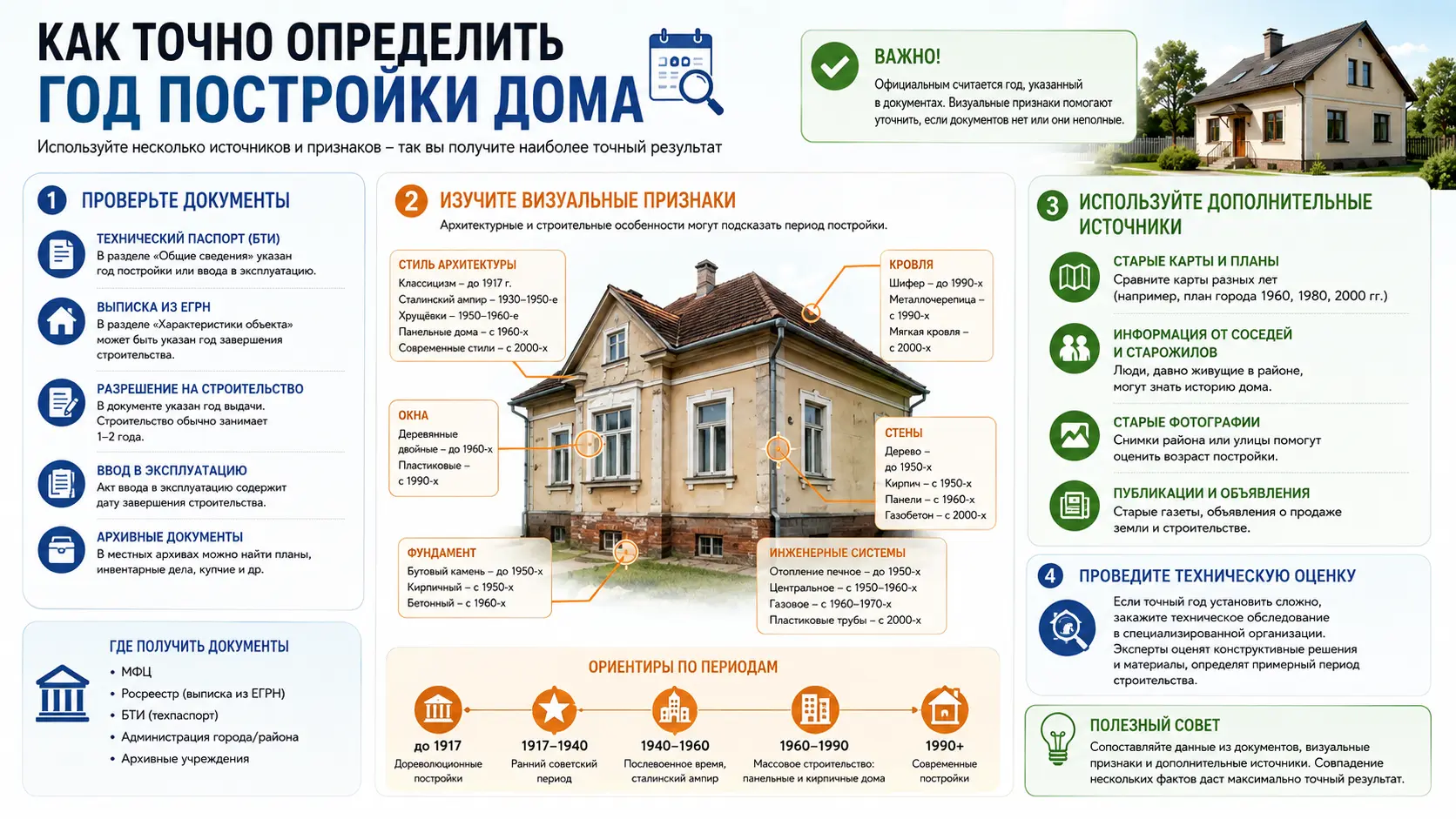Как точно определить год постройки дома: проверенные способы