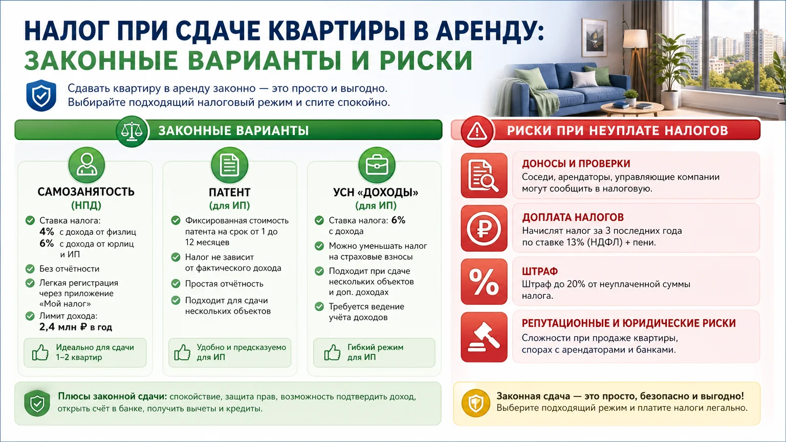 Как не платить налог за сдачу квартиры: легальные способы и реальные риски