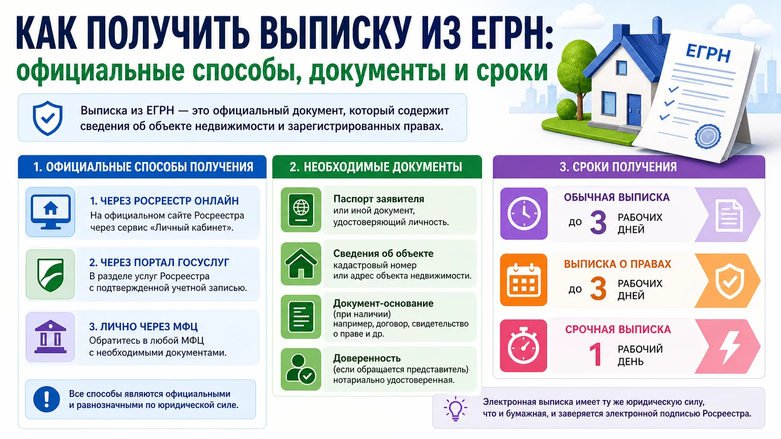 Как получить выписку из ЕГРН: официальные способы, документы и сроки