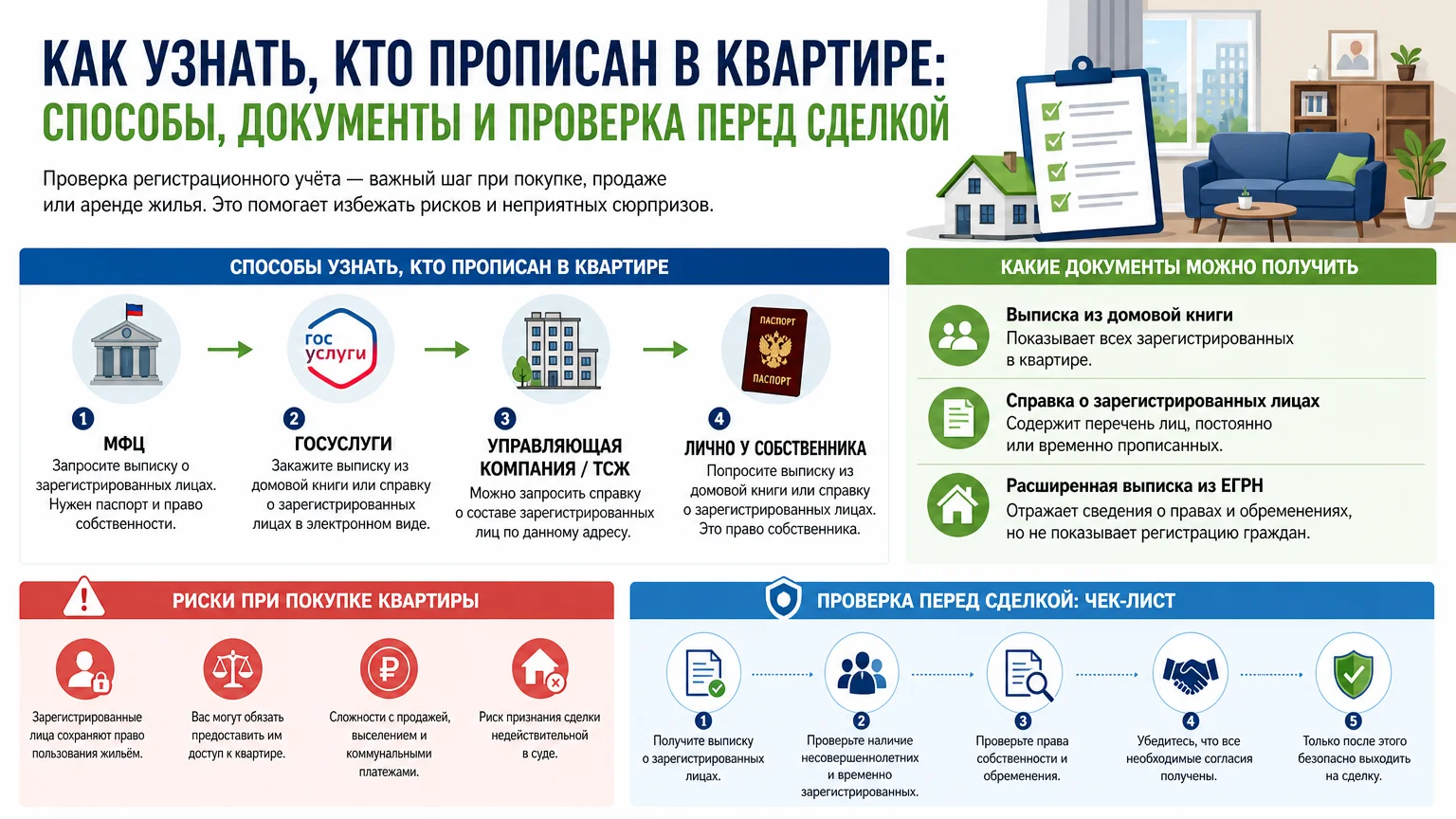 Как узнать, кто прописан в квартире: способы, документы и проверка перед сделкой