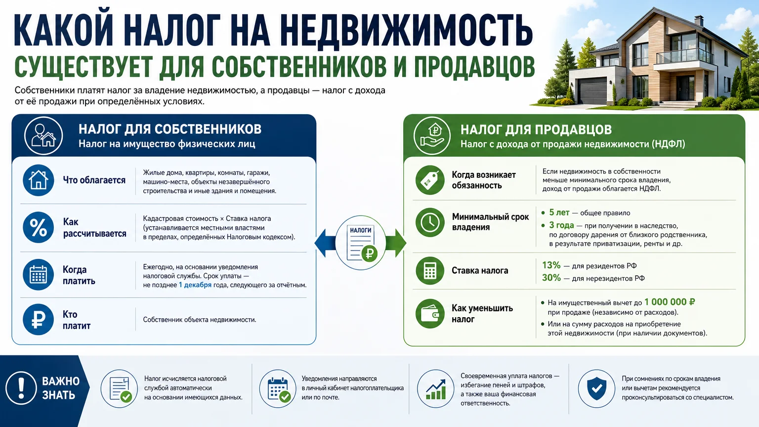 Какой налог на недвижимость существует для собственников и продавцов