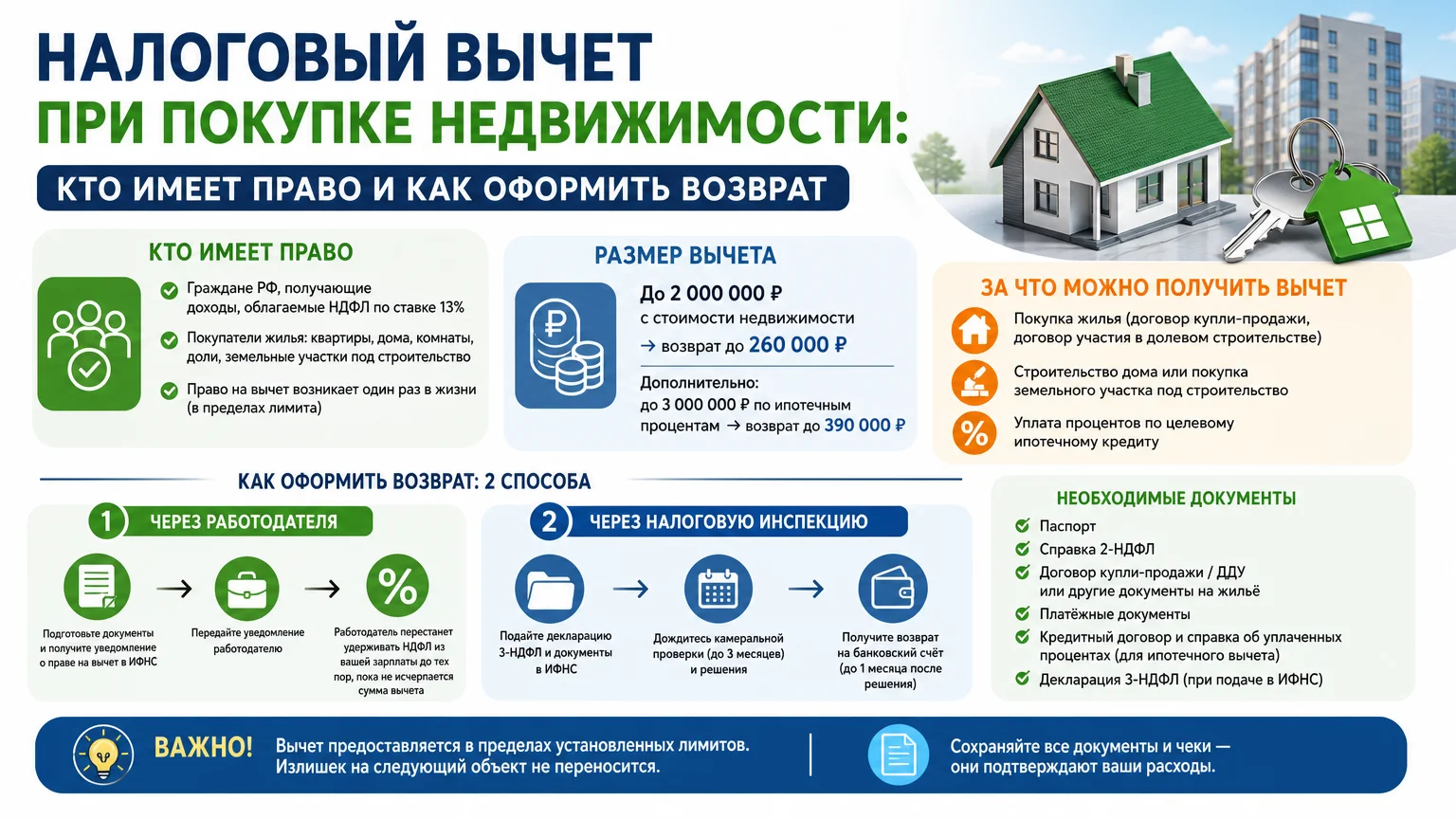 Налоговый вычет при покупке недвижимости: кто имеет право и как оформить возврат