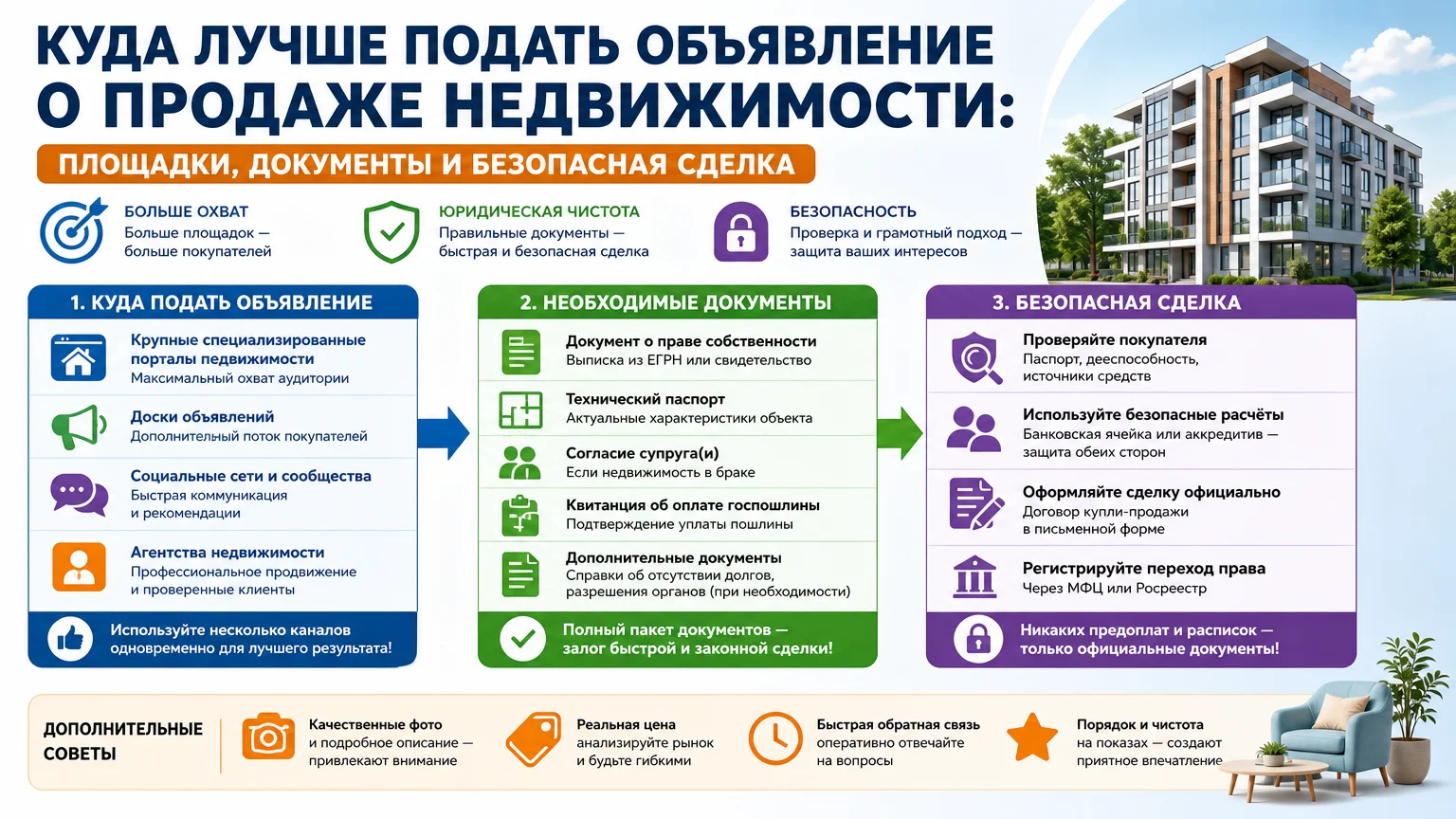 Куда лучше подать объявление о продаже недвижимости: площадки, документы и безопасная сделка
