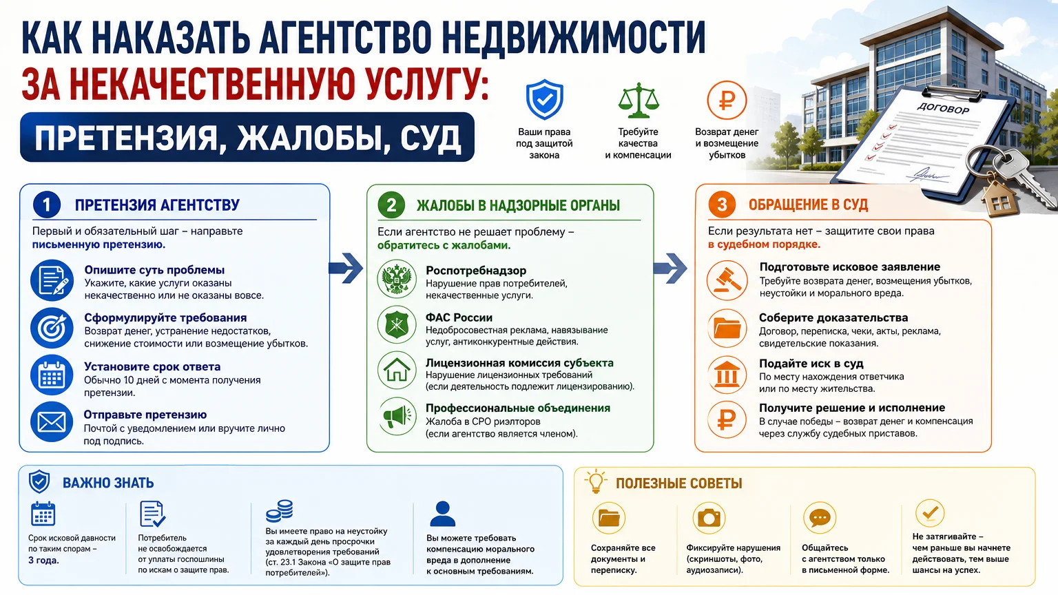 Как наказать агентство недвижимости за некачественную услугу: претензия, жалобы, суд