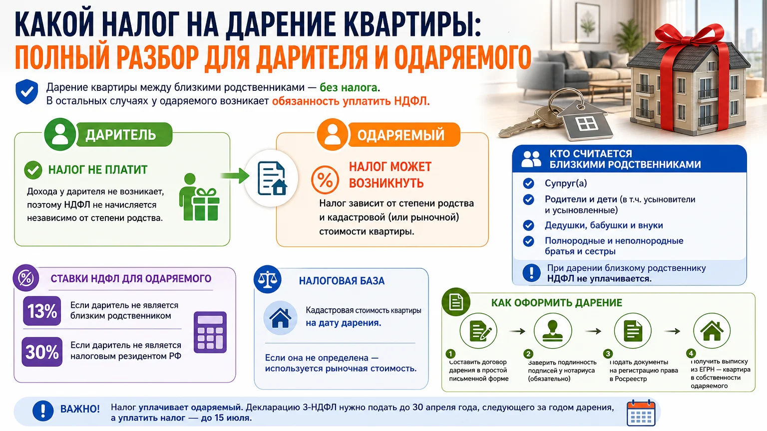 Какой налог на дарение квартиры: полный разбор для дарителя и одаряемого