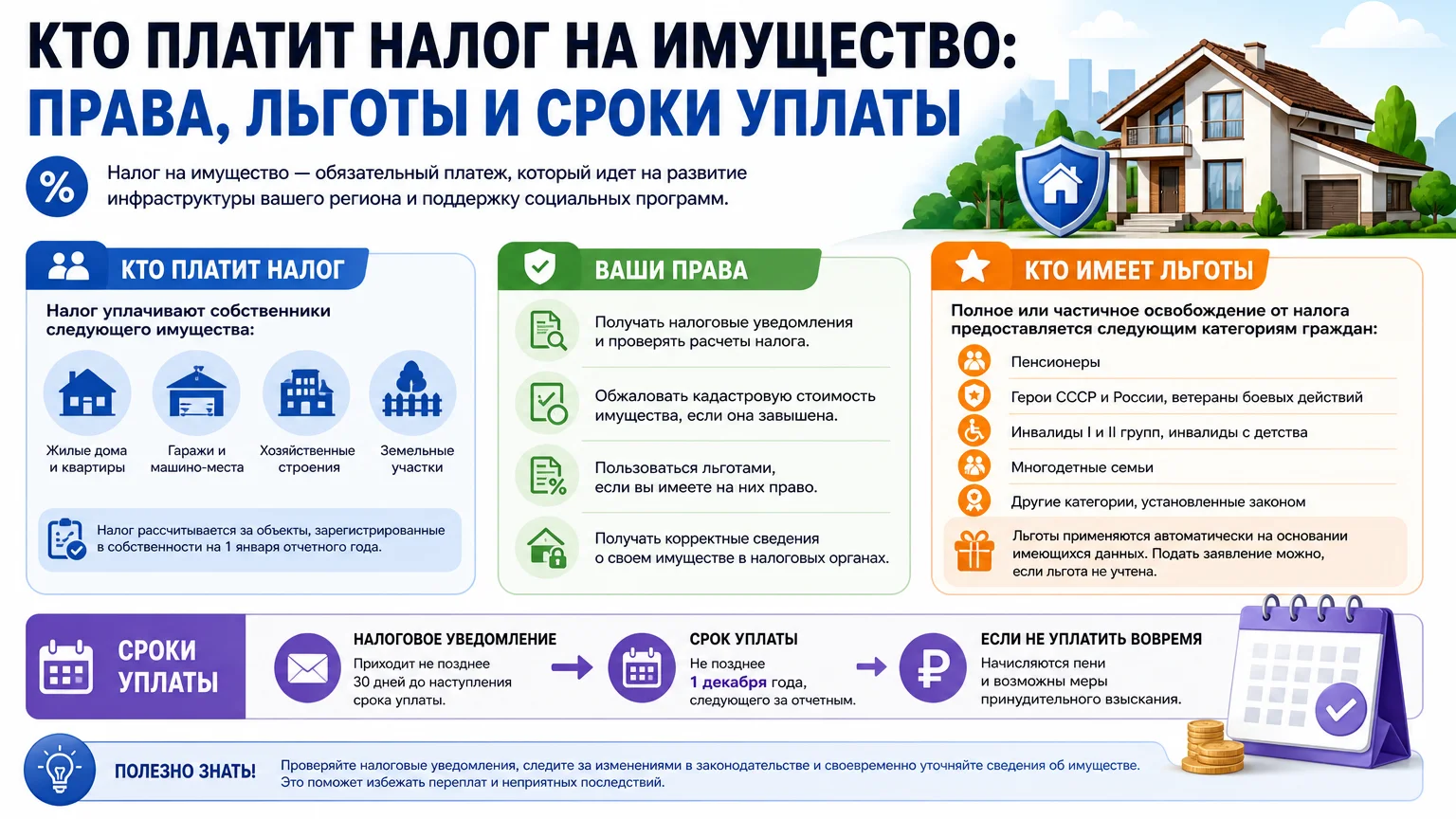 Кто платит налог на имущество: права, льготы и сроки уплаты