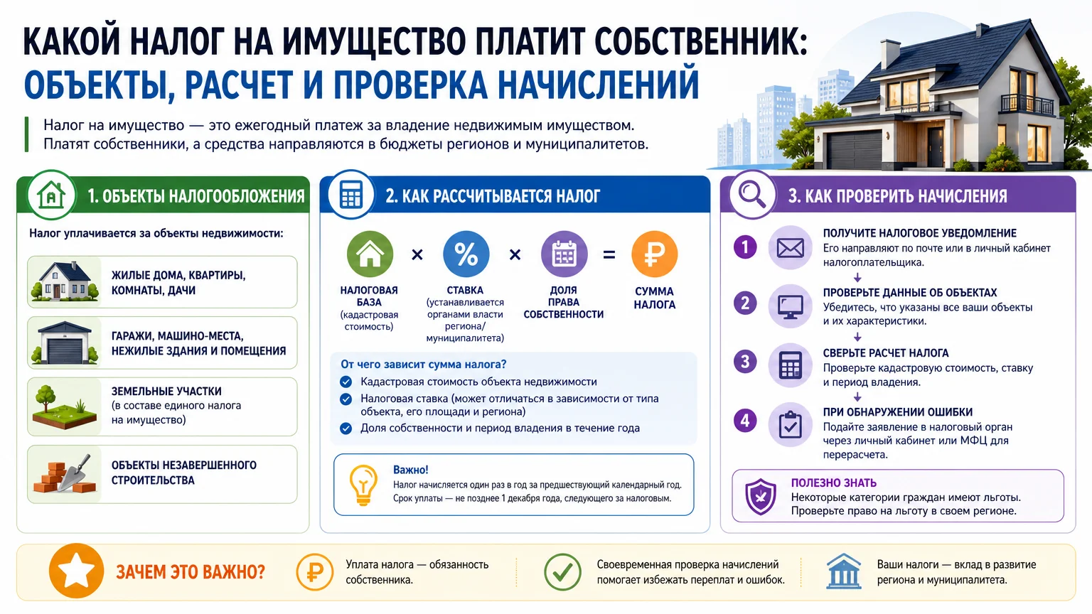 Какой налог на имущество платит собственник: объекты, расчет и проверка начислений