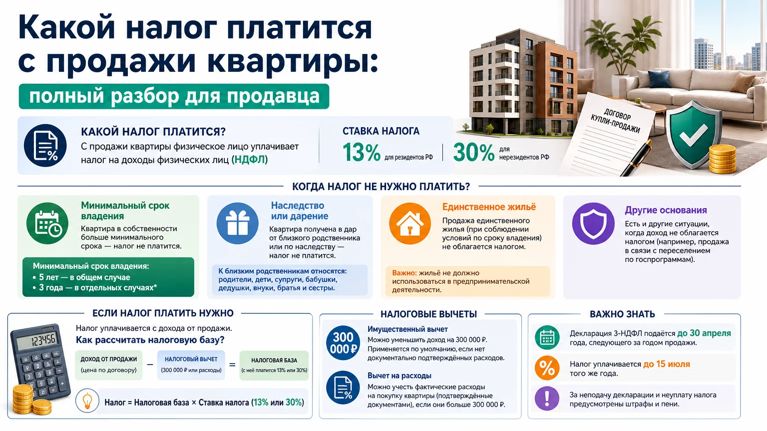 Какой налог платится с продажи квартиры: полный разбор для продавца