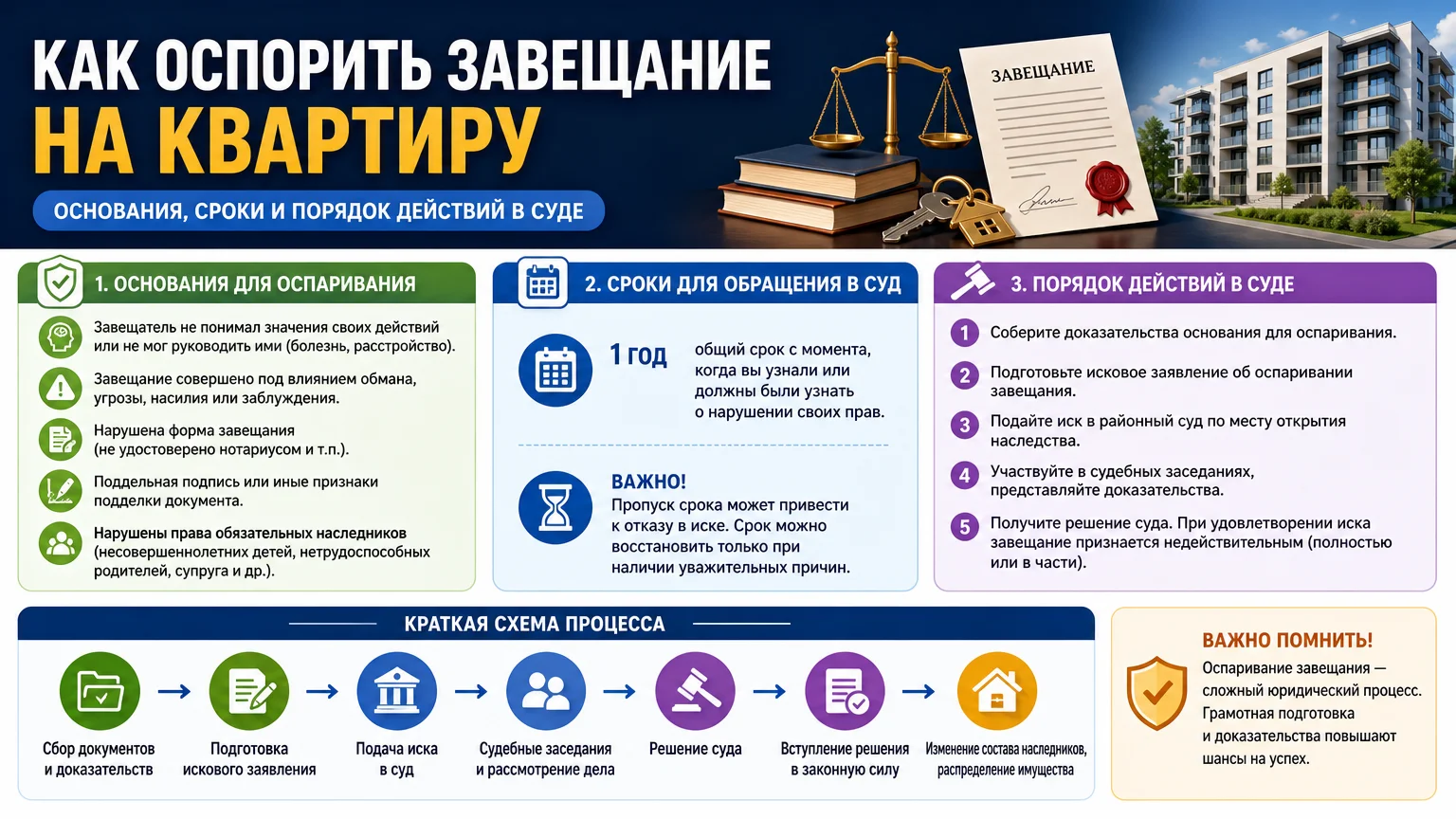 Как оспорить завещание на квартиру: основания, сроки и порядок действий в суде