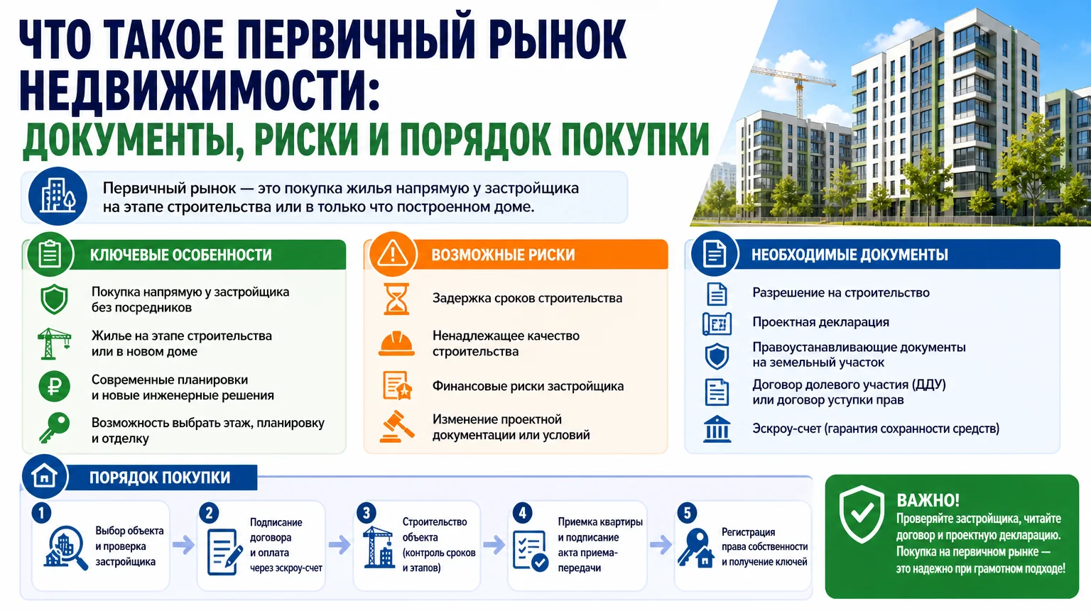 Что такое первичный рынок недвижимости: документы, риски и порядок покупки