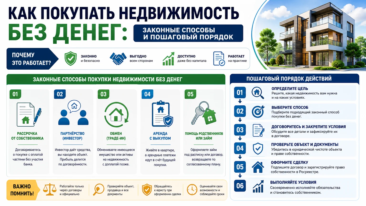 Как покупать недвижимость без денег: законные способы и пошаговый порядок