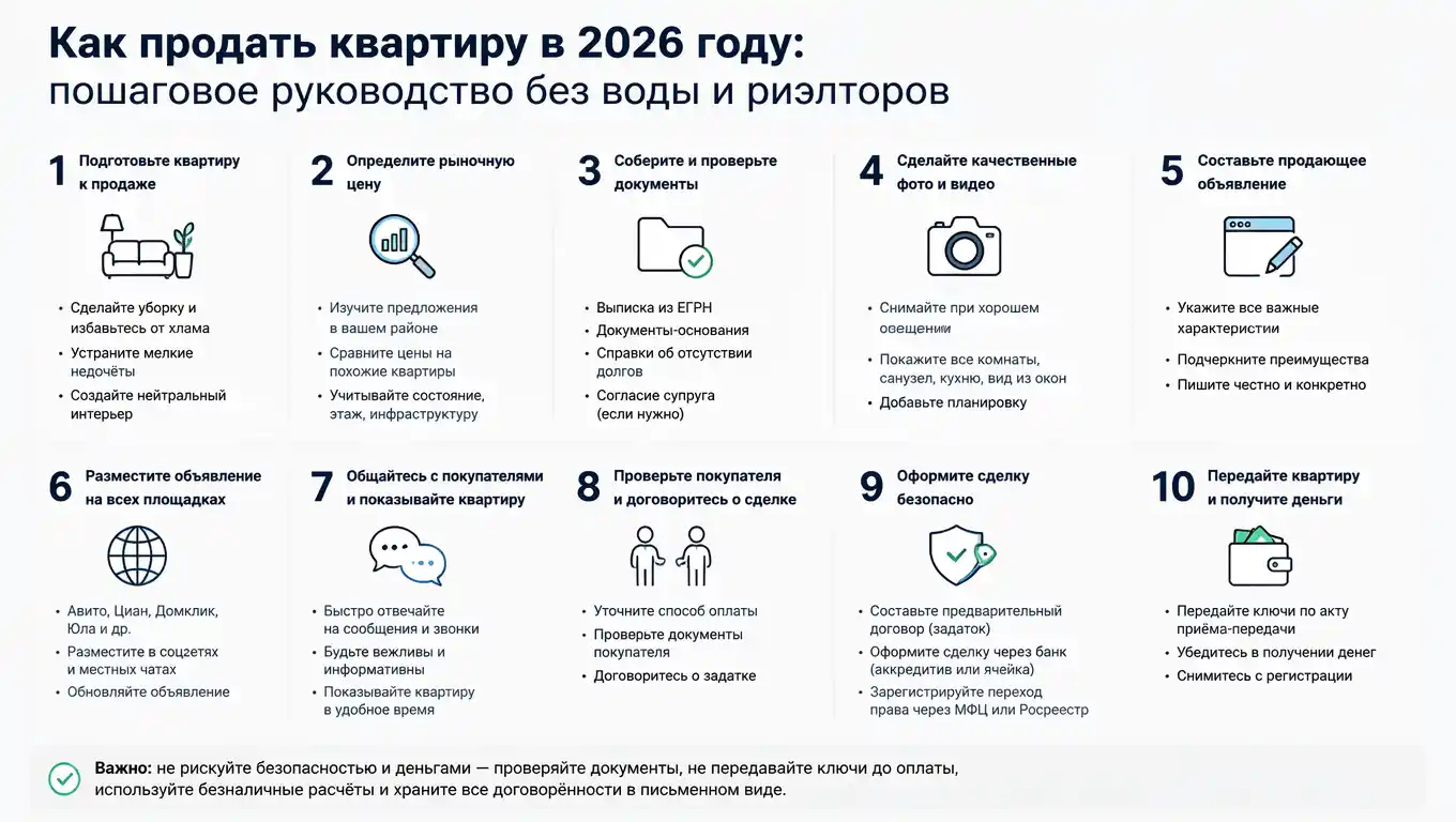 Как продать квартиру в 2026 году: пошаговое руководство без воды и риэлторов