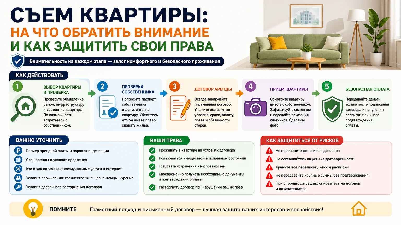 Съем квартиры: на что обратить внимание и как защитить свои права