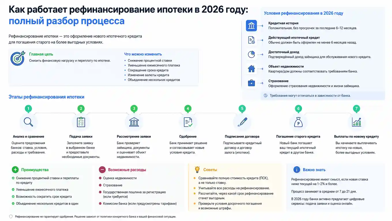 Как работает рефинансирование ипотеки в 2026 году: полный разбор процесса