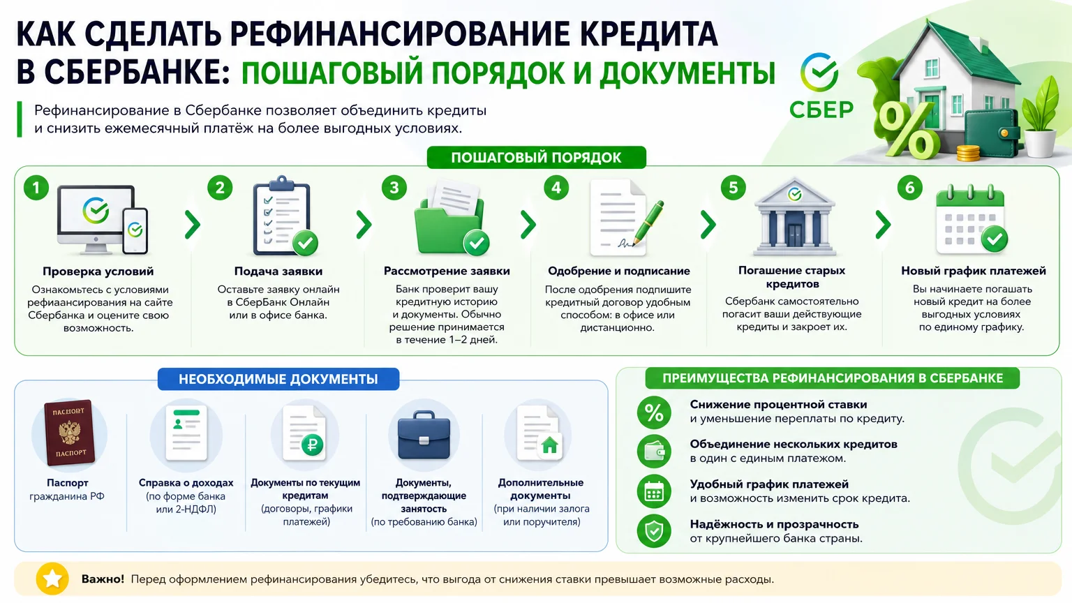 Как сделать рефинансирование кредита в Сбербанке: пошаговый порядок и документы