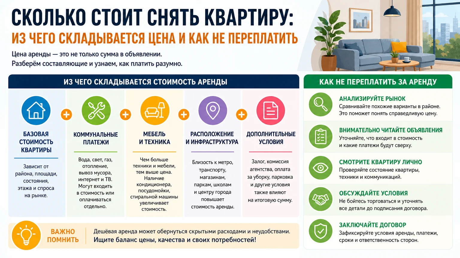 Сколько стоит снять квартиру: из чего складывается цена и как не переплатить