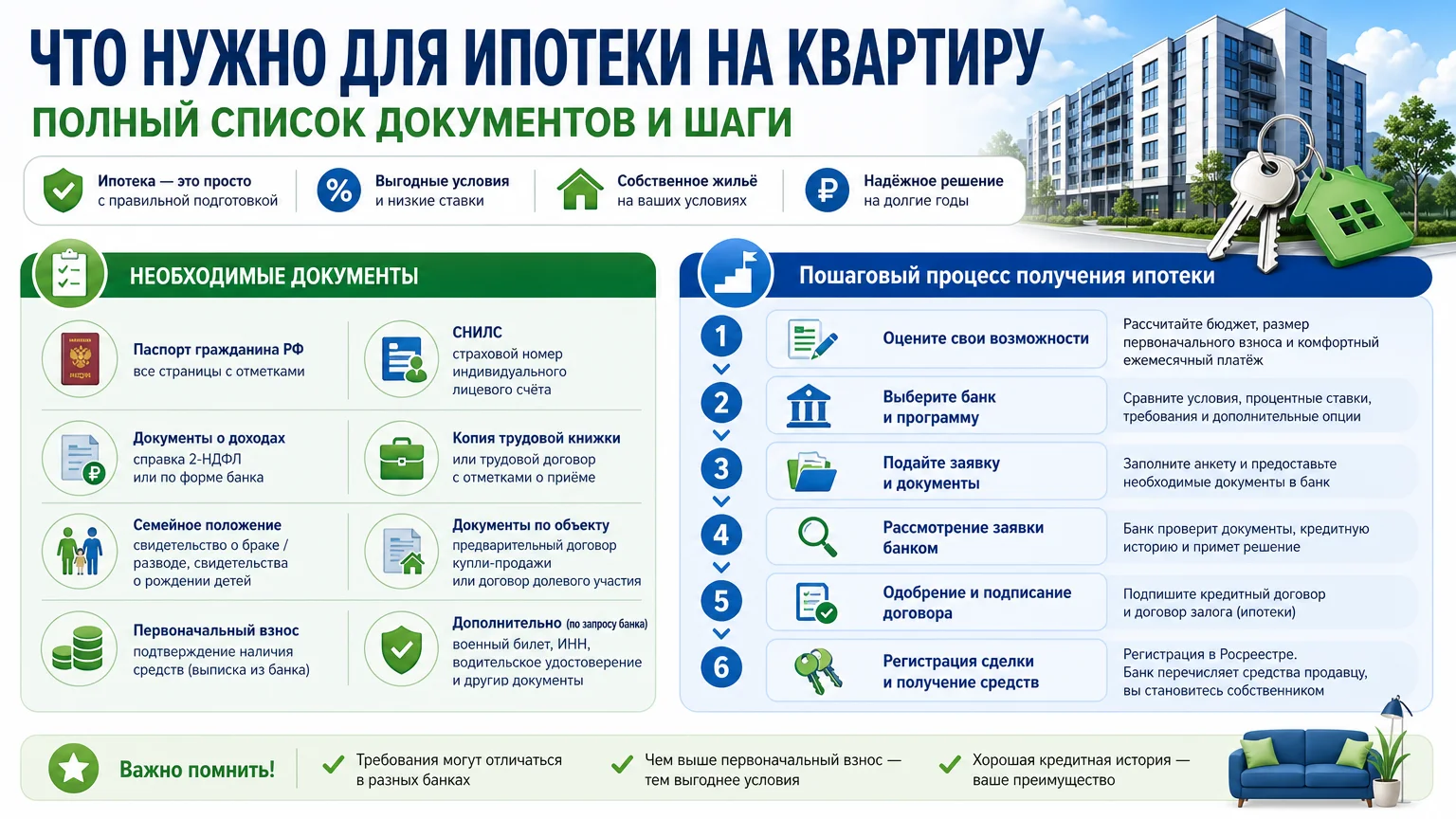 Что нужно для ипотеки на квартиру: полный список документов и шаги