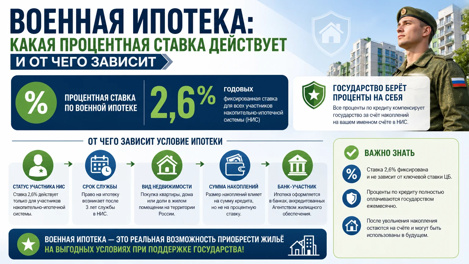 Военная ипотека: какая процентная ставка действует и от чего зависит