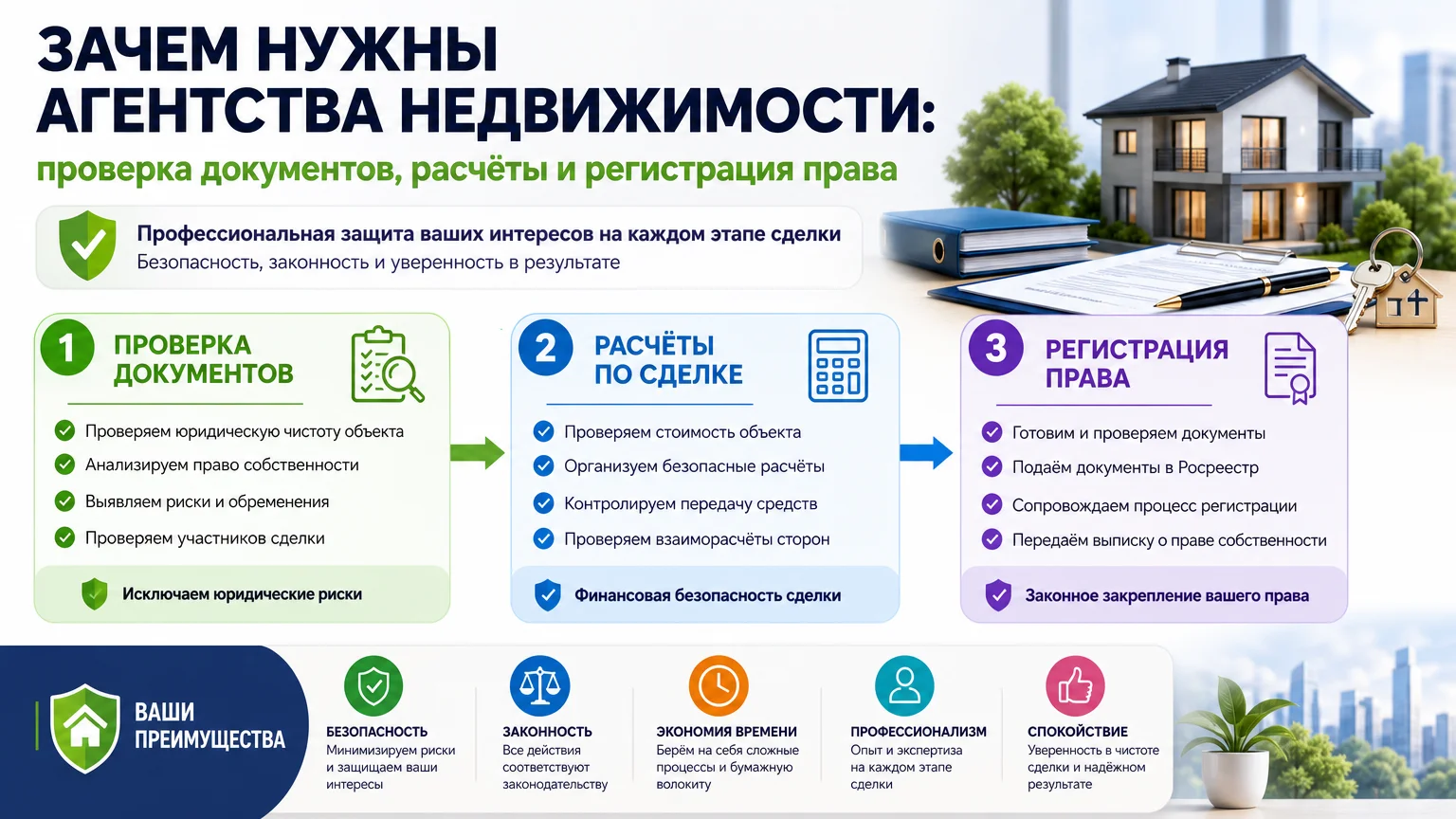 Зачем нужны агентства недвижимости: проверка документов, расчёты и регистрация права
